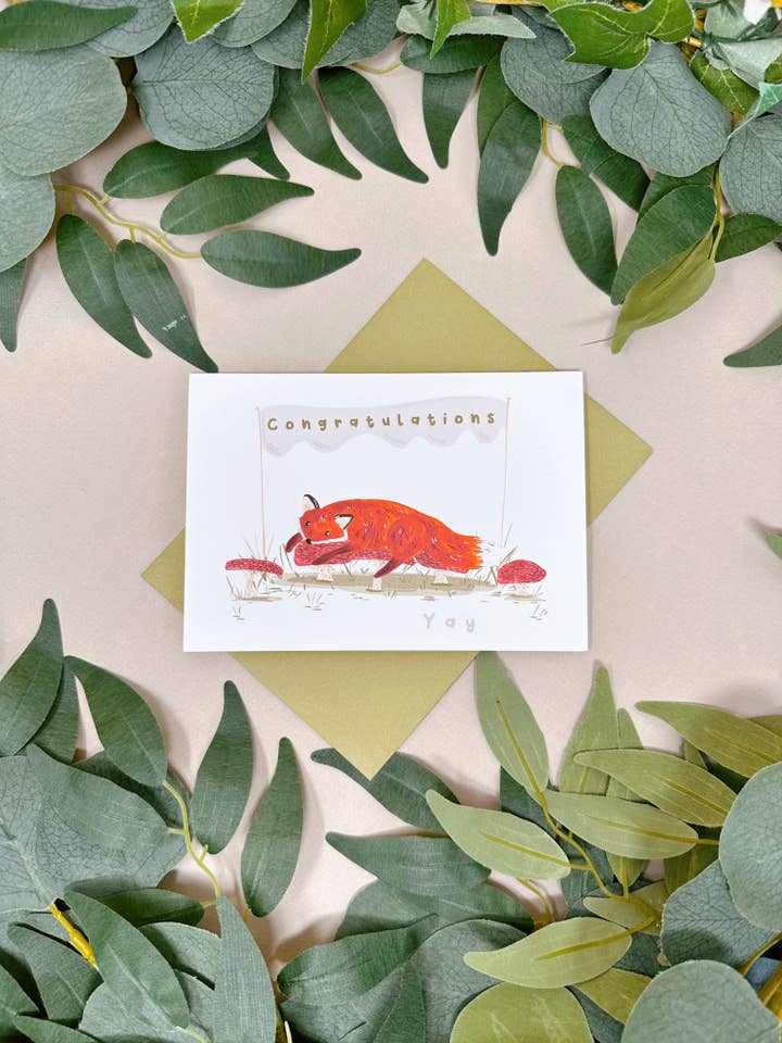 Fox Congratulations Card for wholesale by Just Smile Designs