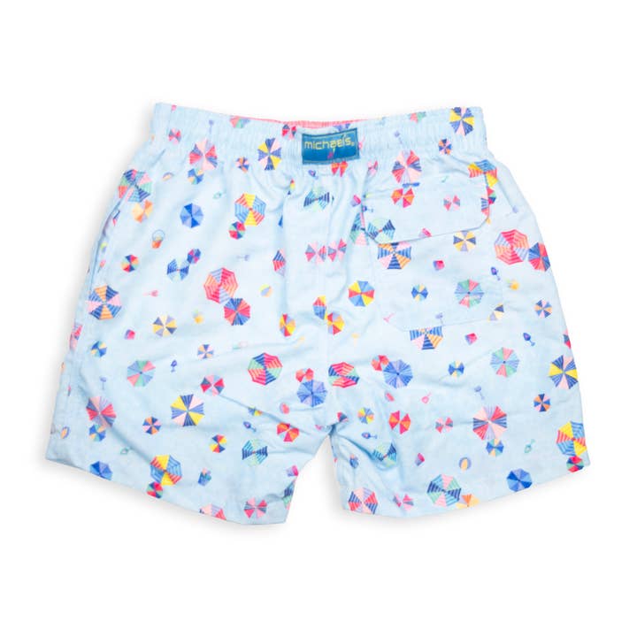 Let's Get This Thread – wholesale Swim shorts – Kids – Kid's Beach Umbrellas Mesh Swim Trunk - Light Blue1
