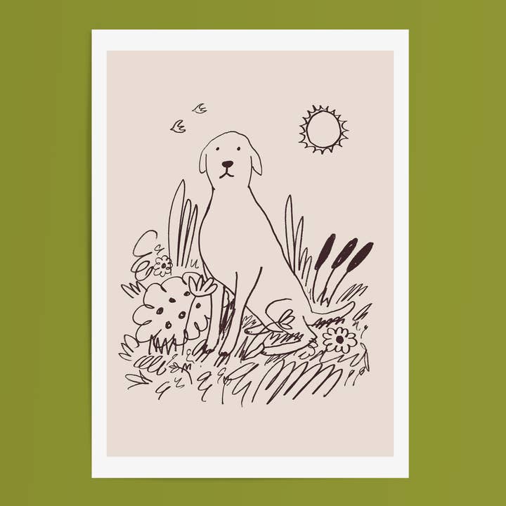 Kunstdruk 'Good Boy' met hond en dier voor wholesale door bigfatbambini