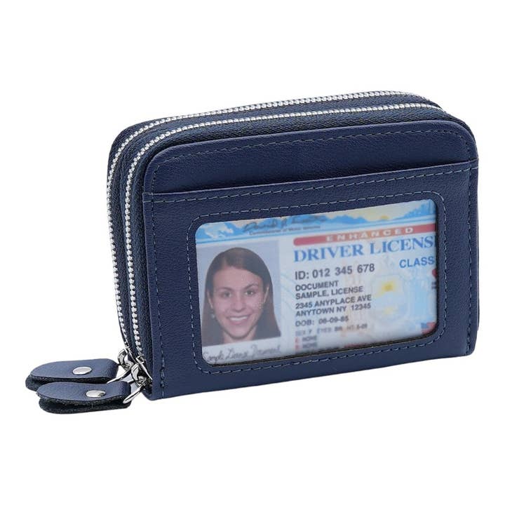 American Leather Goods - Wholesale Wallet - Women's - Leather Credit Card Holder with Zipper, Wallet for Women21