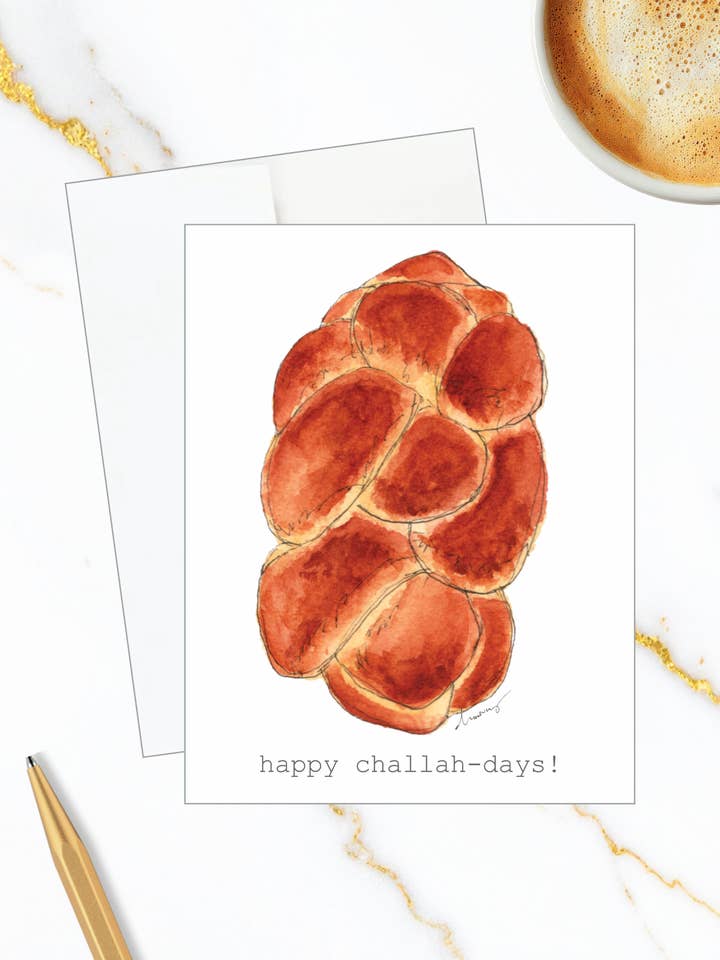 Hanukkah Challah-Days Card A2 for wholesale by Channing Gibb Art