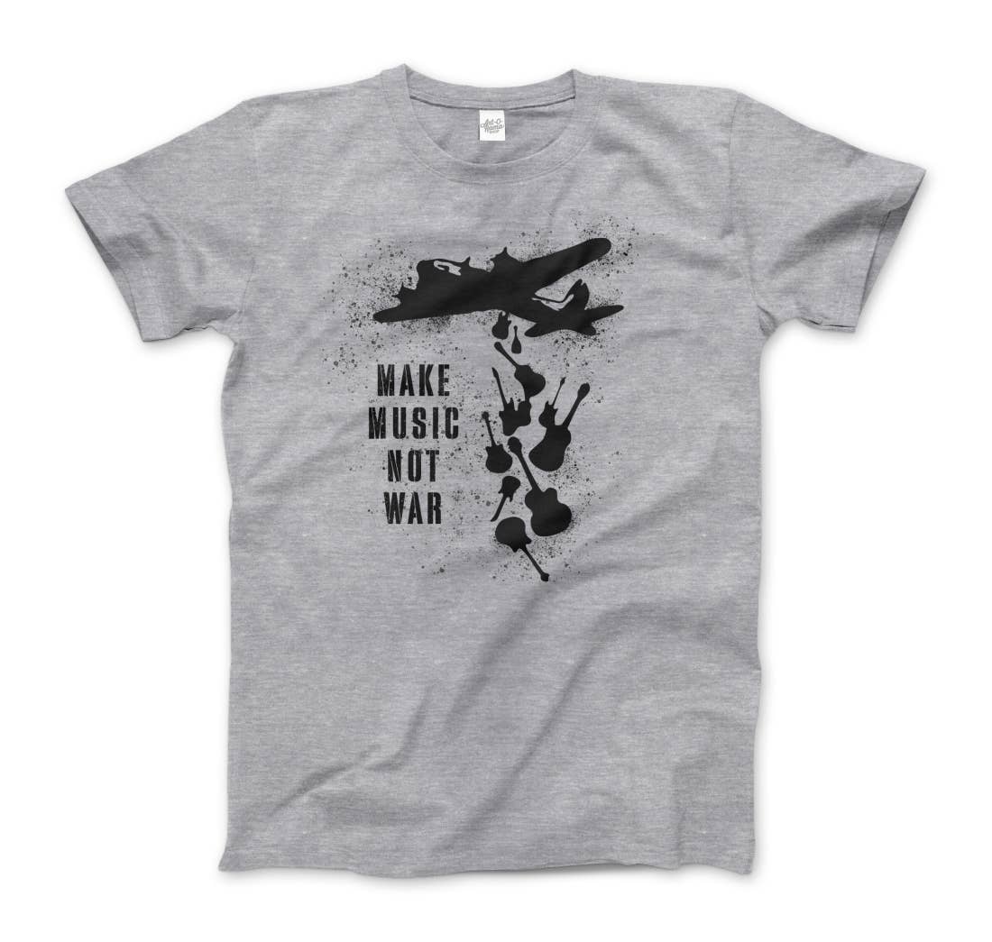 Art-O-Rama Shop - Wholesale Screen Printed T-Shirt - Unisex - Banksy Make Music Not War Street Art T-Shirt