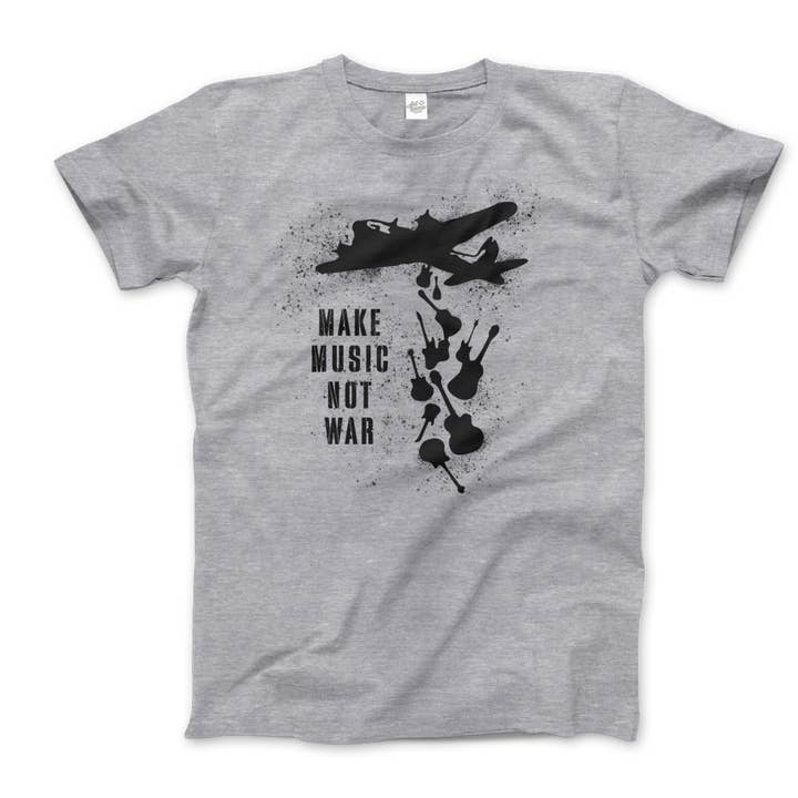 Art-O-Rama Shop - Wholesale Screen Printed T-Shirt - Unisex - Banksy Make Music Not War Street Art T-Shirt0