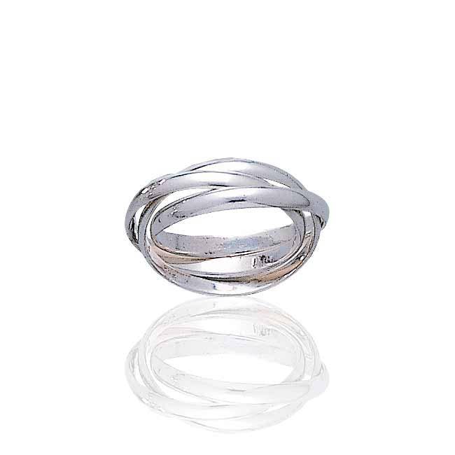 Silver Insanity - Wholesale Band/gestapelde ring - Russische trouwring van sterling zilver met 3 banden