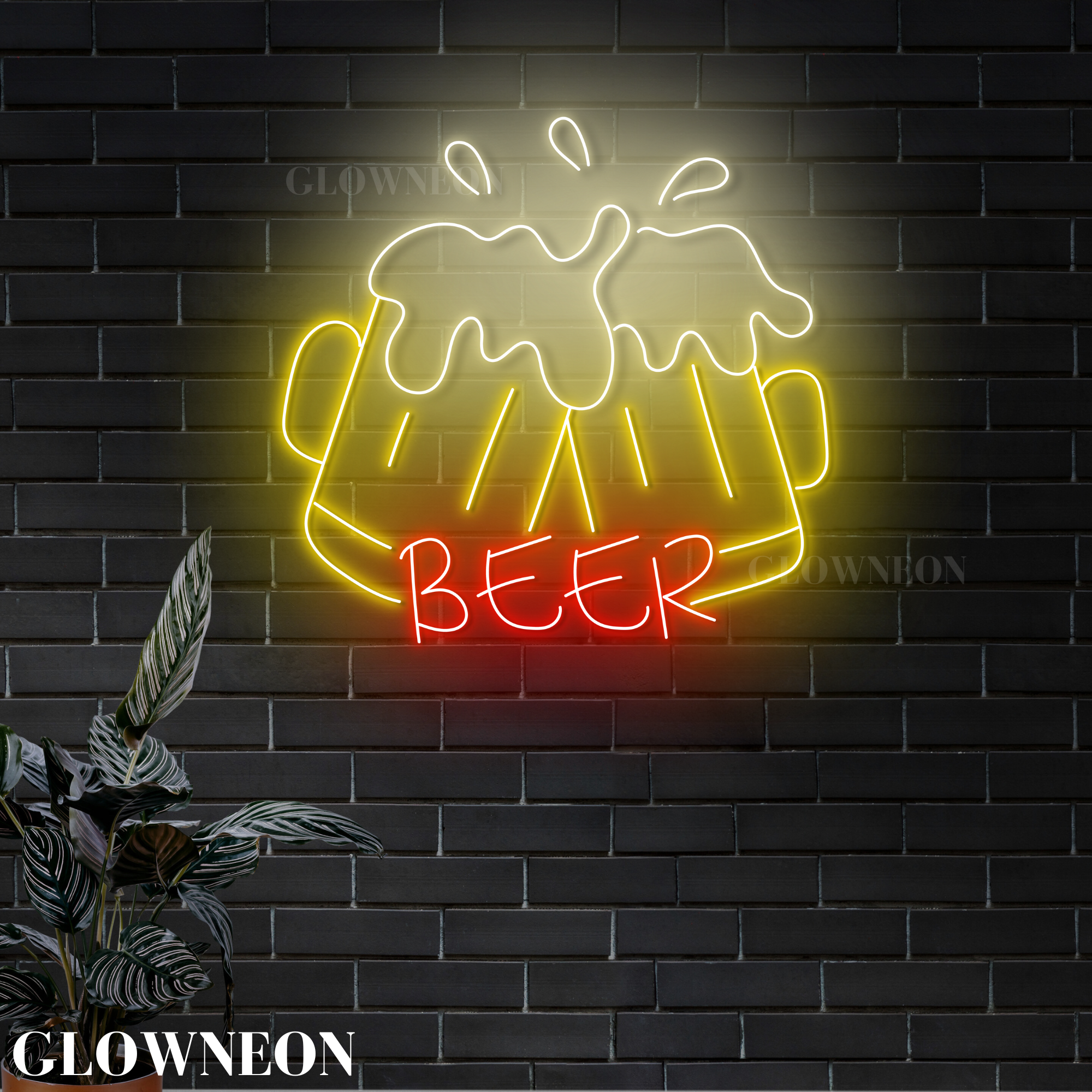 Glow Neon - Vente Enseignes néon - Enseigne Lumineuse en Verre à Bière, Enseignes Néon Ouvertes pour Décoration de Bar à Bière Pub3
