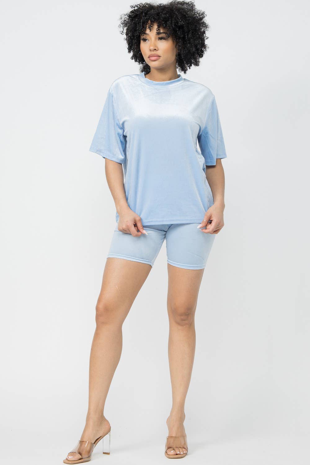 Boswell - Wholesale Top & Short Set (NOT Loungewear) - Women's - Velvet Short Set With Short Sleeve Top6