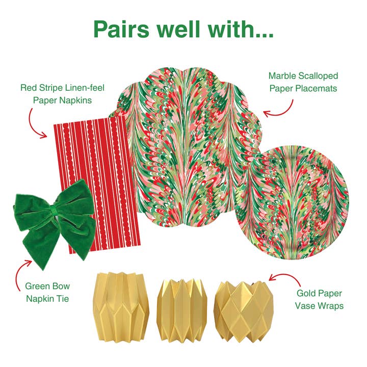 Lucy Grymes Designs - Wholesale Disposable plate - Christmas Marble Heavy Duty Paper Plate (10") | 8 Plates5