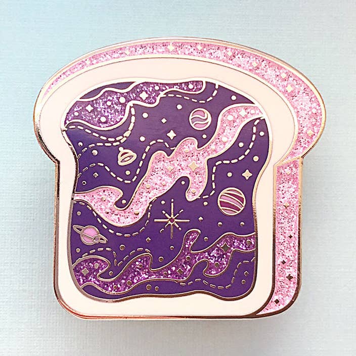 Space Toast Galaxy Enamel Pin for wholesale by Alum and Ink