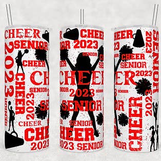 Cheer Red Senior tumbler for wholesale by Countryside Savage