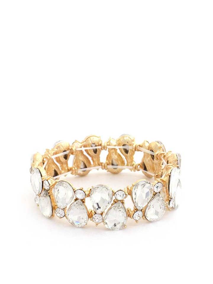 Teardrop Rhinestone Stretch Bracelet for wholesale by CC Wholesale Clothing