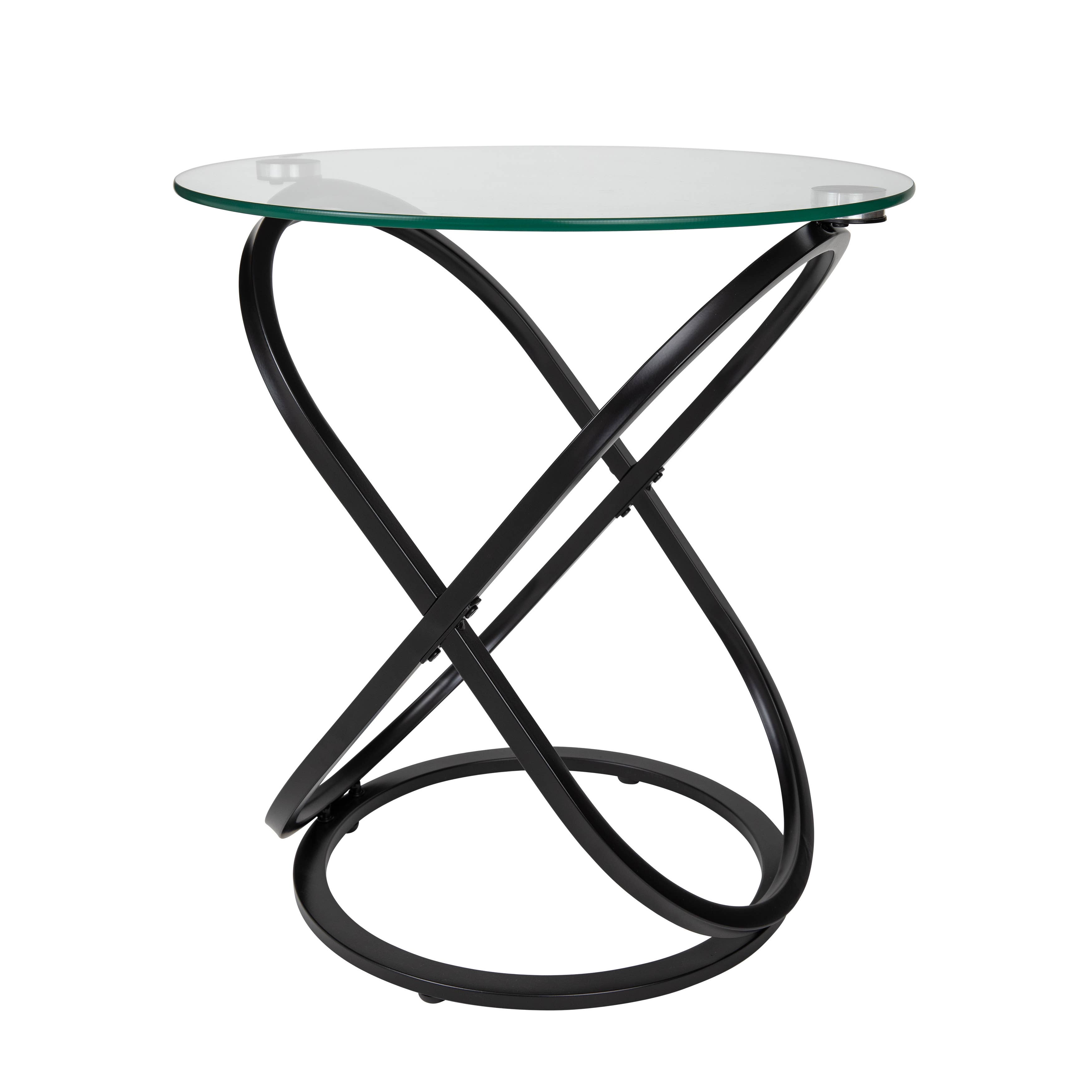 Danya B - Wholesale Side Table - Galaxy Base and Tempered Glass Round End Table22