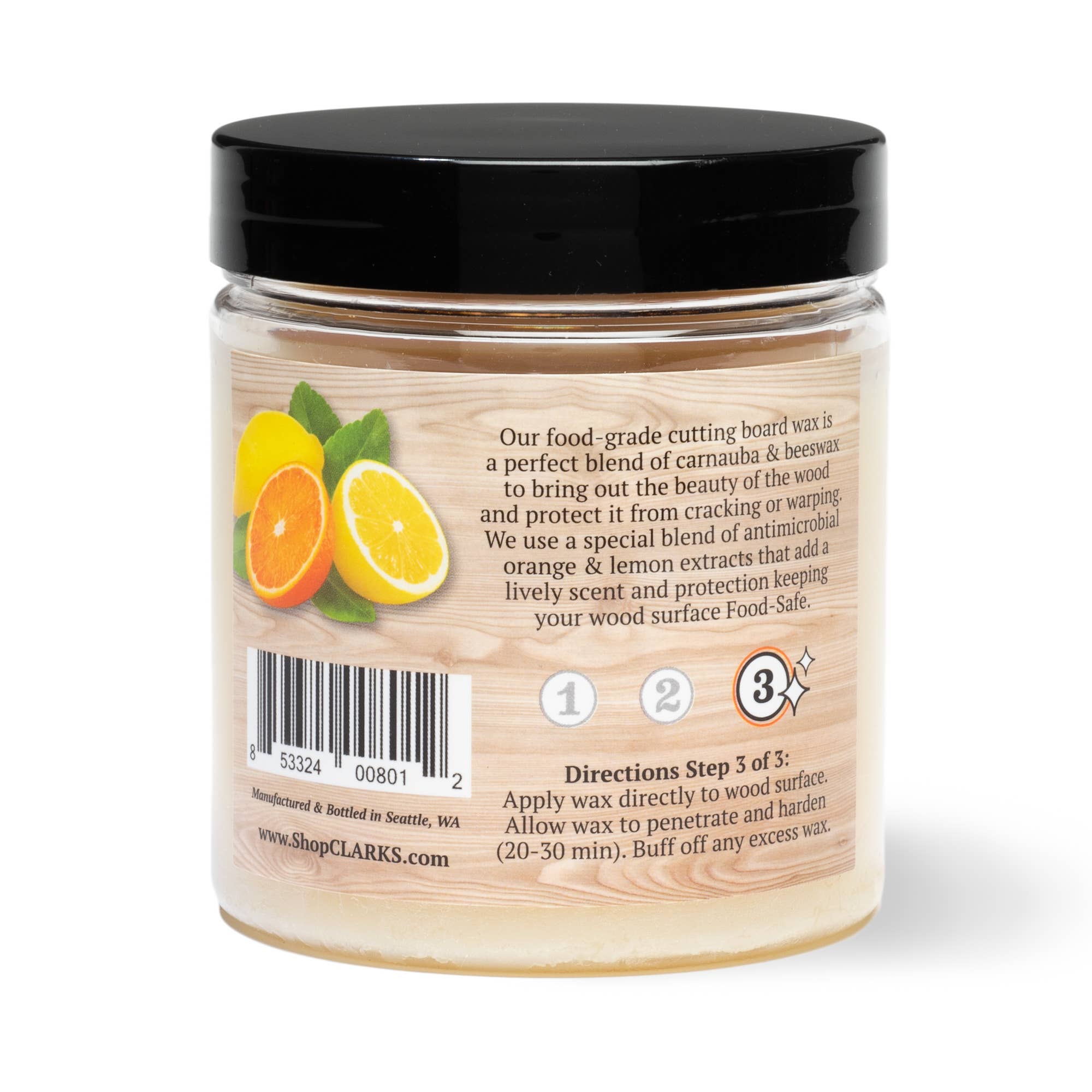 CLARK'S - Vente Planche à découper - Cire pour planche à découper CLARK'S 170 g | Parfum orange et citron1