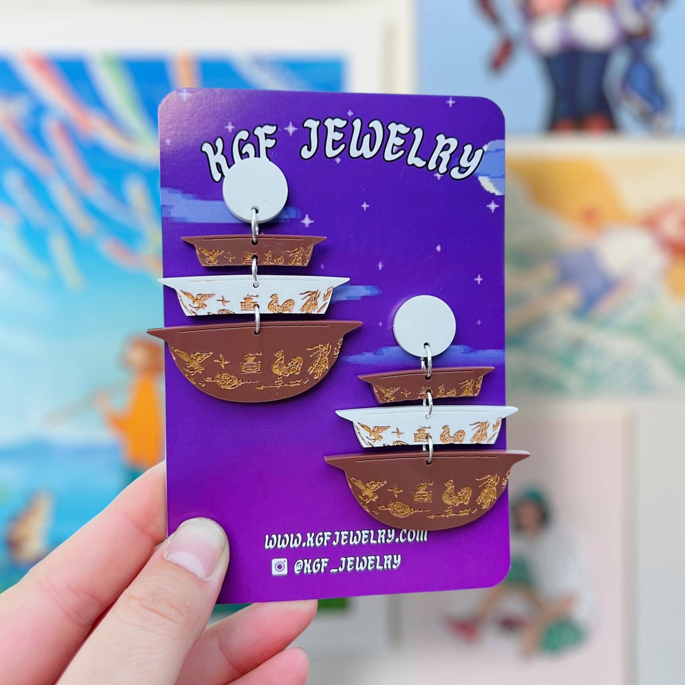 KGF Studios - Wholesale Dangle Earrings - Early American Pyrex Acrylic Earrings & Keychains0