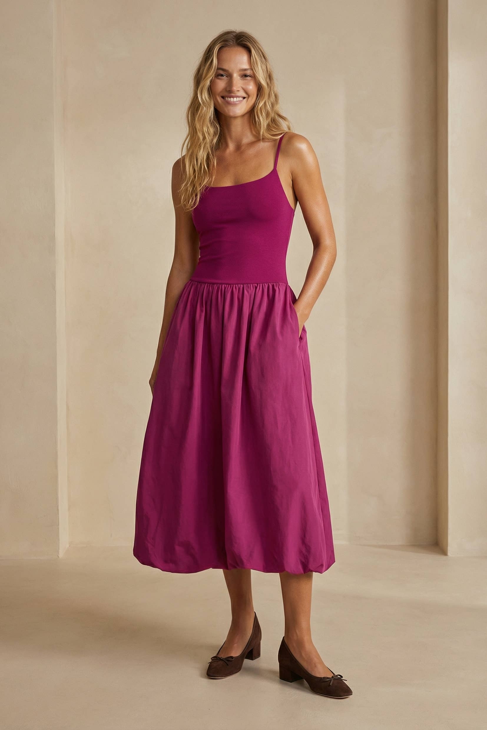 Naked Zebra - Vente Robe – femme - Robe mi-longue sans manches à jupe bouffante0