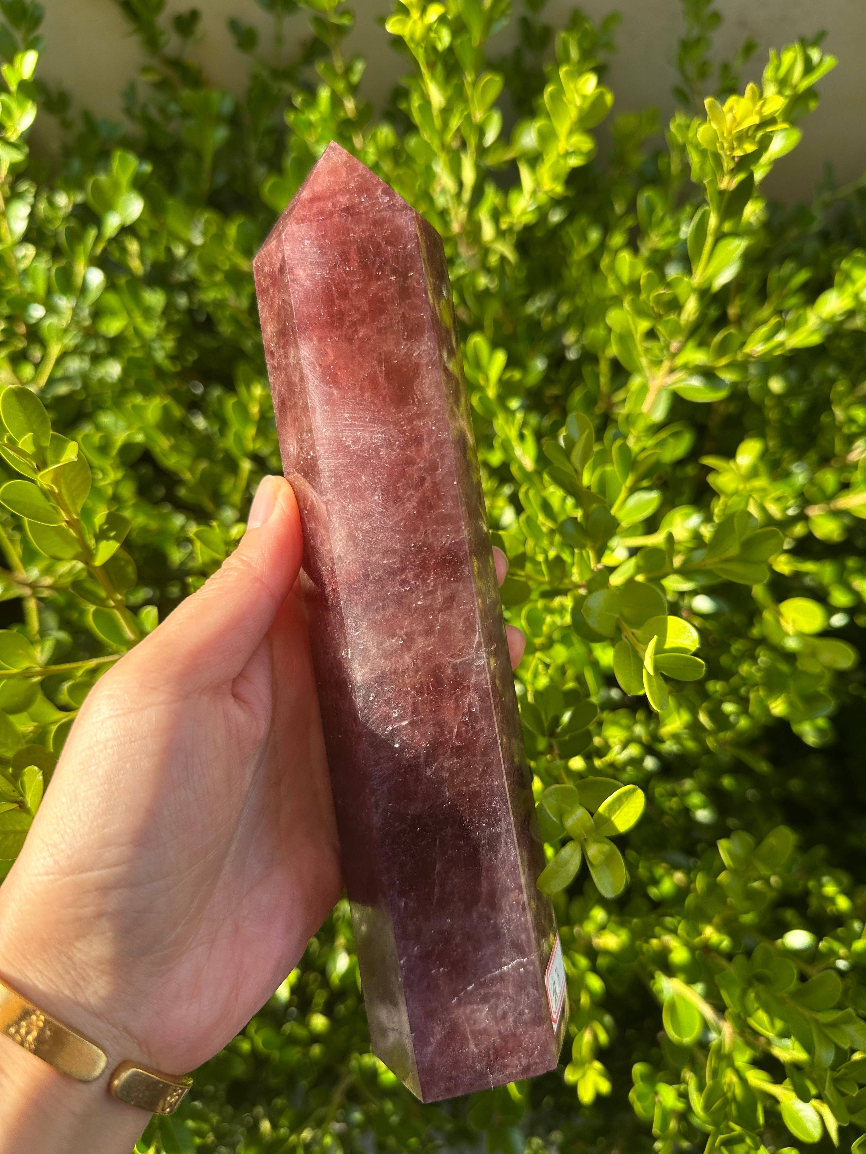 Moon Rituals - Wholesale Spiritual Stone/Crystal - Large Strawberry Quartz Crystal Tower Obelisk – Love & Emotional Healing, Christmas Crystal Gift  #30