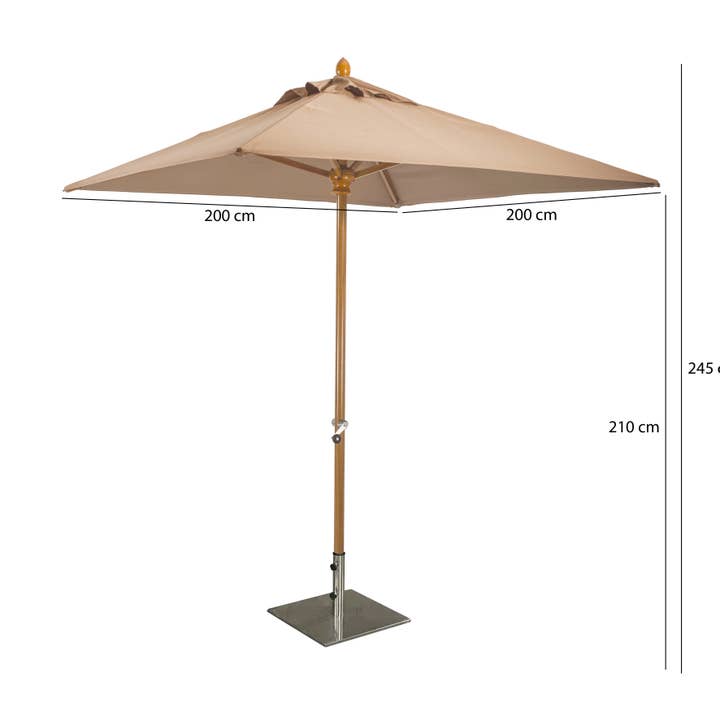Now's Home - Wholesale Beach Umbrella - TAUPE ALUMINIUM PARASOL 200X200CM WITHOUT COMET STAND3