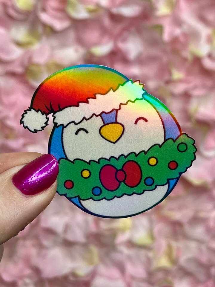 Adesivos de enfeites de Natal holográficos Squish feitos à mão por atacado de 13resinswhy