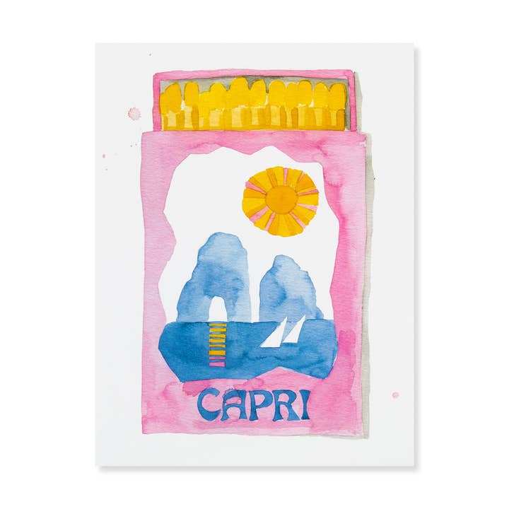 Capri Matchbook Art Print for wholesale by Furbish Studio