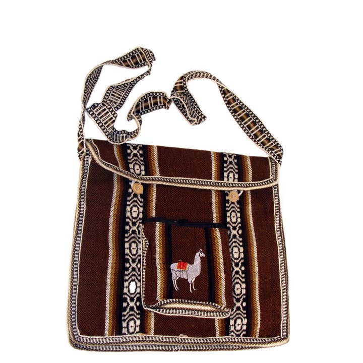 Sanyork Fair Trade - Wholesale Tote Bag - Women's - Wool Purse Tote Bag School Pouch Alpaca Hand Woven 10"x12" F1