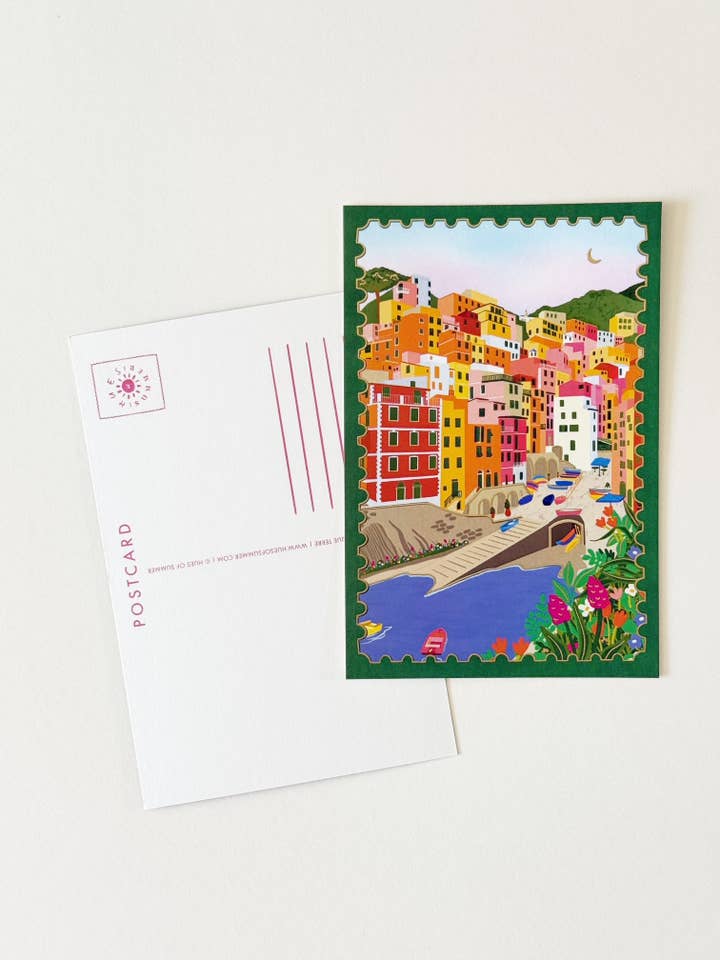 Postcard | Sunset in Cinque Terre for wholesale by Hues of Summer