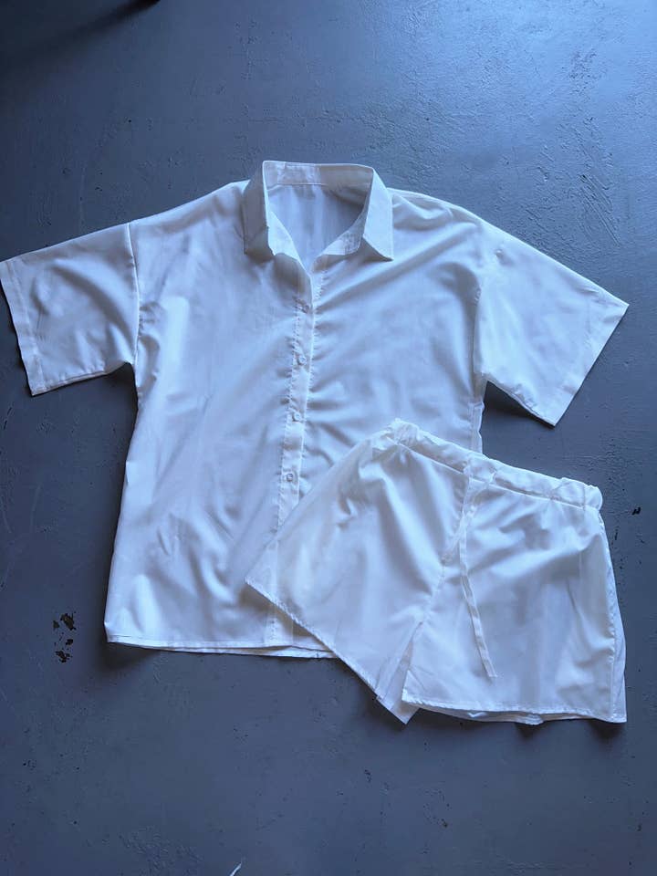 White Pajama Set for wholesale by Frayed