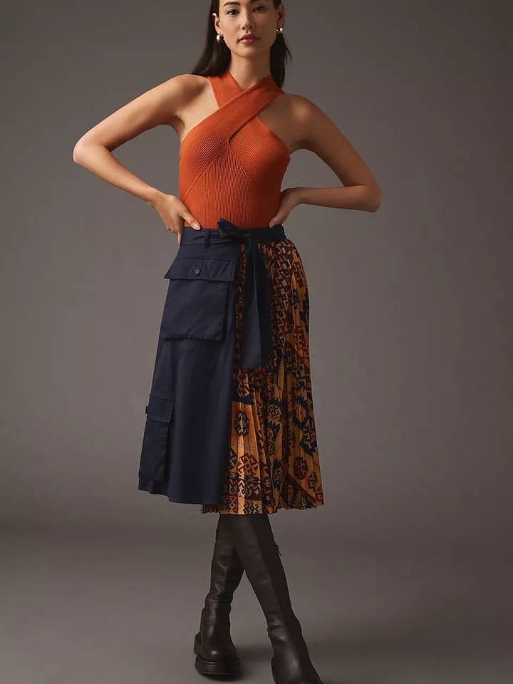 Pleated Cargo Skirt for wholesale by Eva Franco