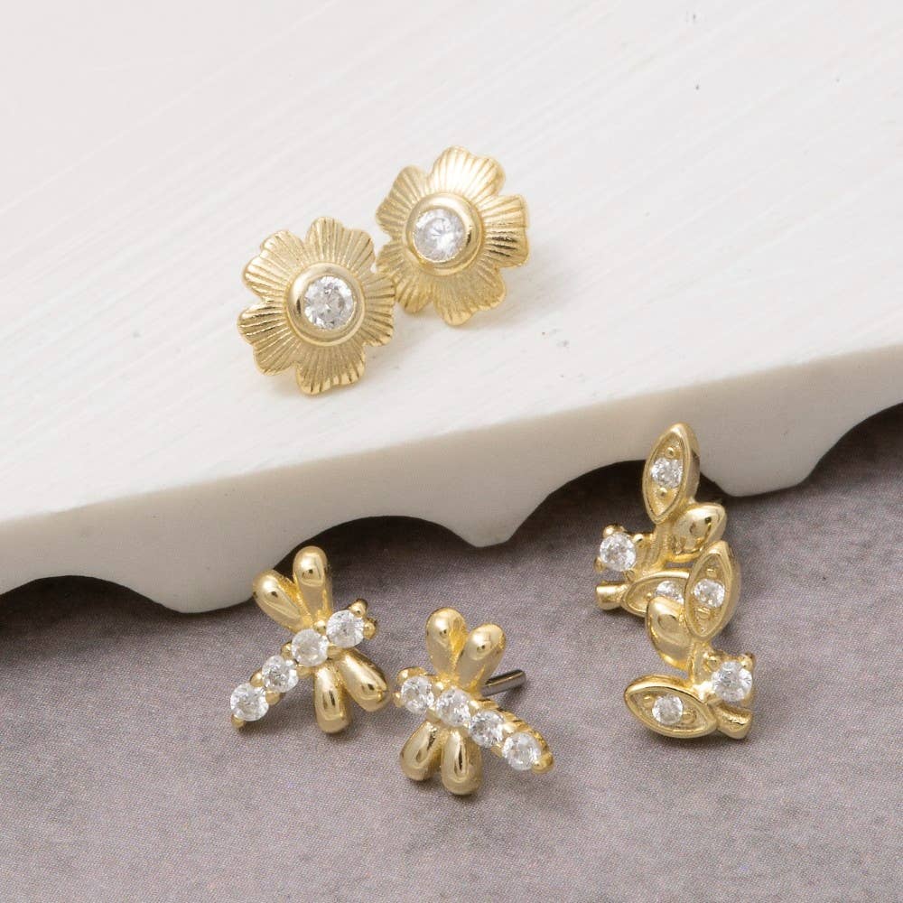 GZ Sterling Silver Mixed Flat Back Stud Earrings Set for wholesale on Faire0