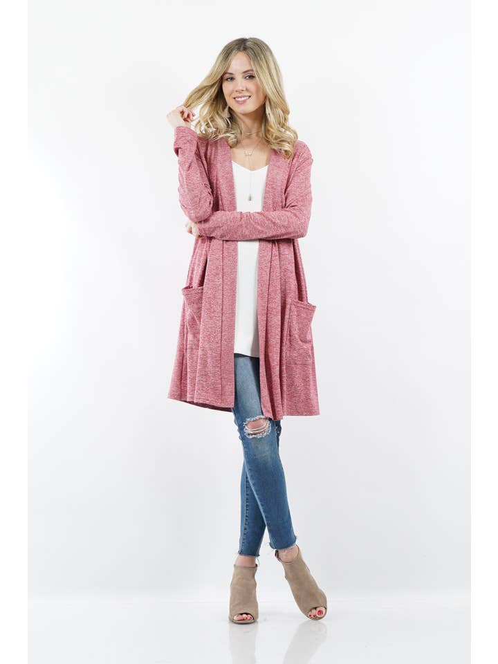 42POPS - Wholesale Cardigan - Women's - ",,...._ Open cardigan w/ slouchy pockets9