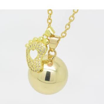 BOLA DE GROSSESSE LISSE COULEUR OR PETITS PIEDS CADEAU FUTU pour la vente par F de Bm créations