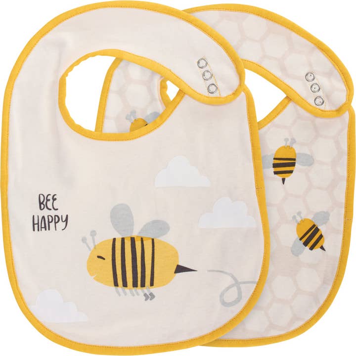 Bee Happy Bib Set for wholesale by Primitives by Kathy
