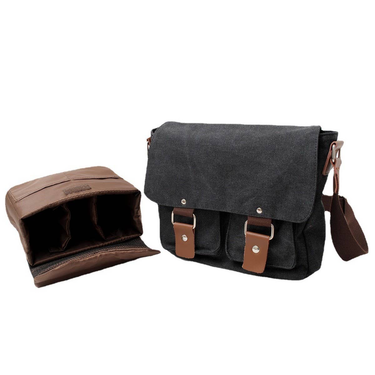 Black Canvas DSLR Camera Satchel for Men & Women_CWAB5562 for wholesale on Faire3