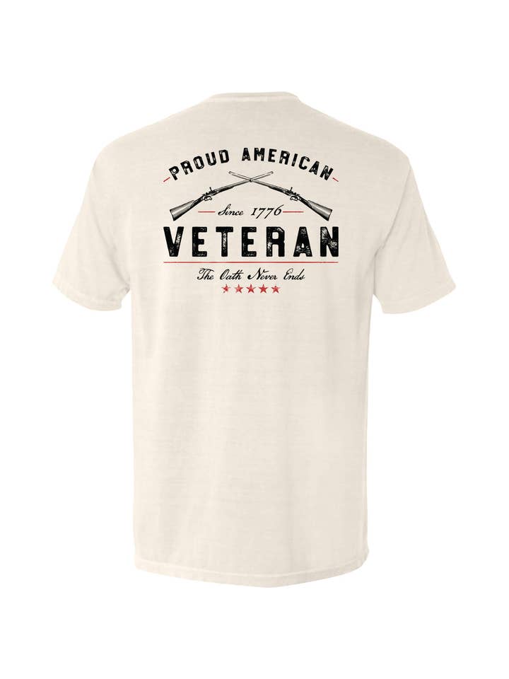 Shield Republic - Wholesale Screen printed t-shirt – Men′s - Proud American Veteran The Oath Never Ends6