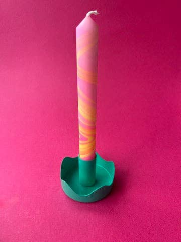 Aqua Colour Pop Wavy Candle Holder for wholesale by The Colour Emporium