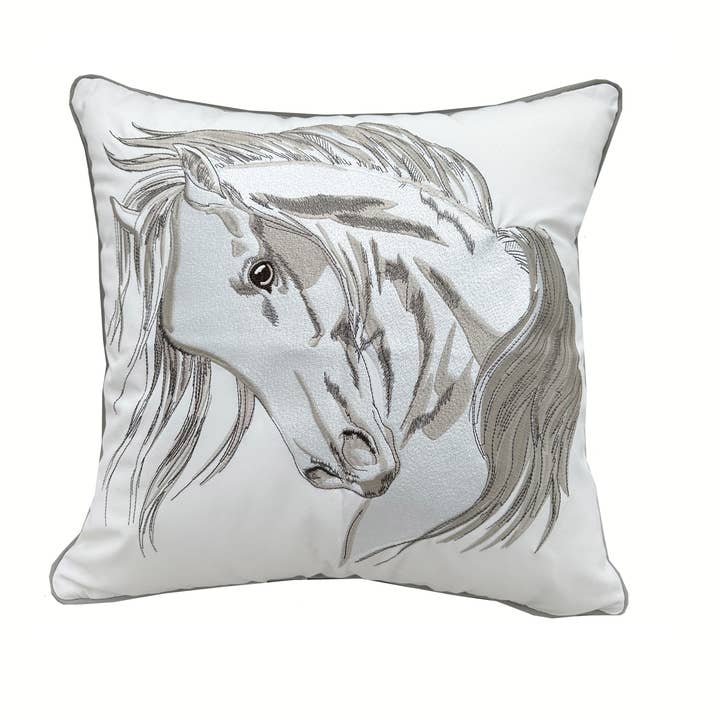 Head Strong Left Equine Indoor/Outdoor Throw Pillow for wholesale by Rightside Design
