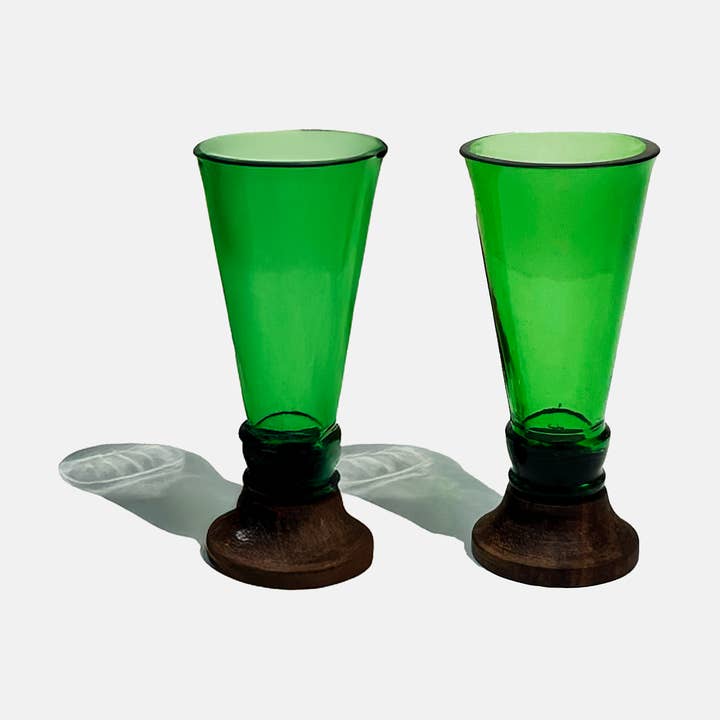 Mosa - Wholesale Shot glass - Green Shot Glasses0