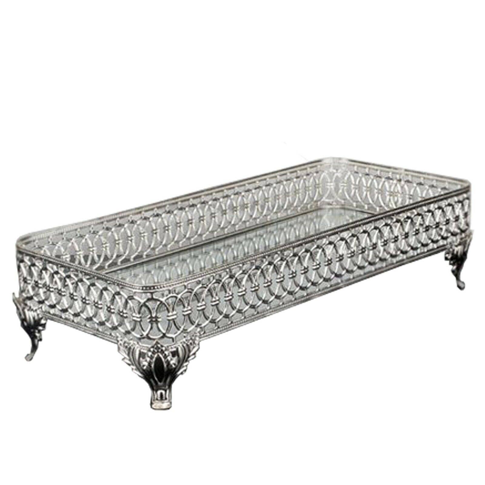 Hakan - Wholesale Decorative Tray - Rectangle Mirror Gold Perfume Holder Organizer1