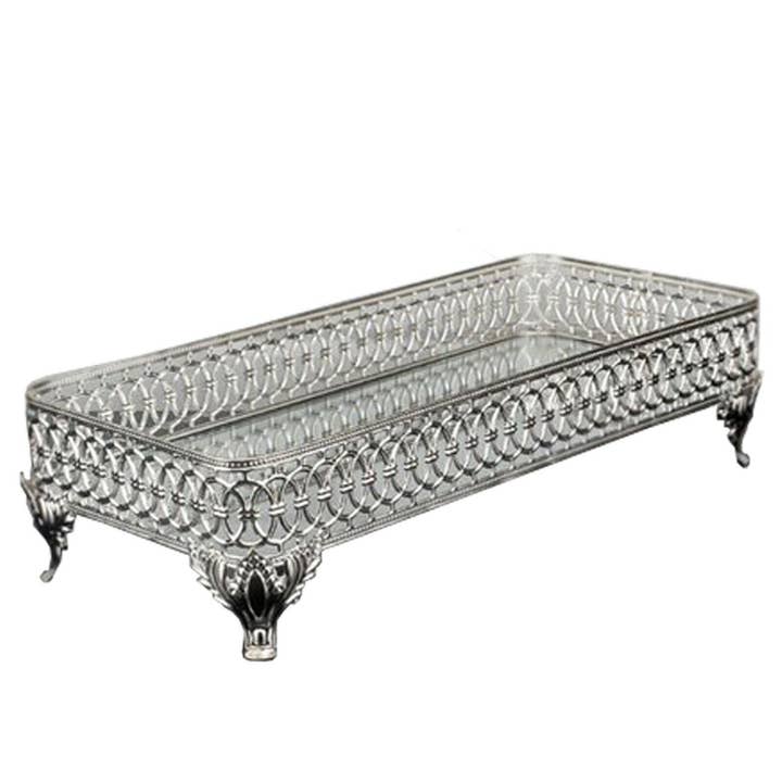 Hakan - Wholesale Decorative Tray - Rectangle Mirror Gold Perfume Holder Organizer1