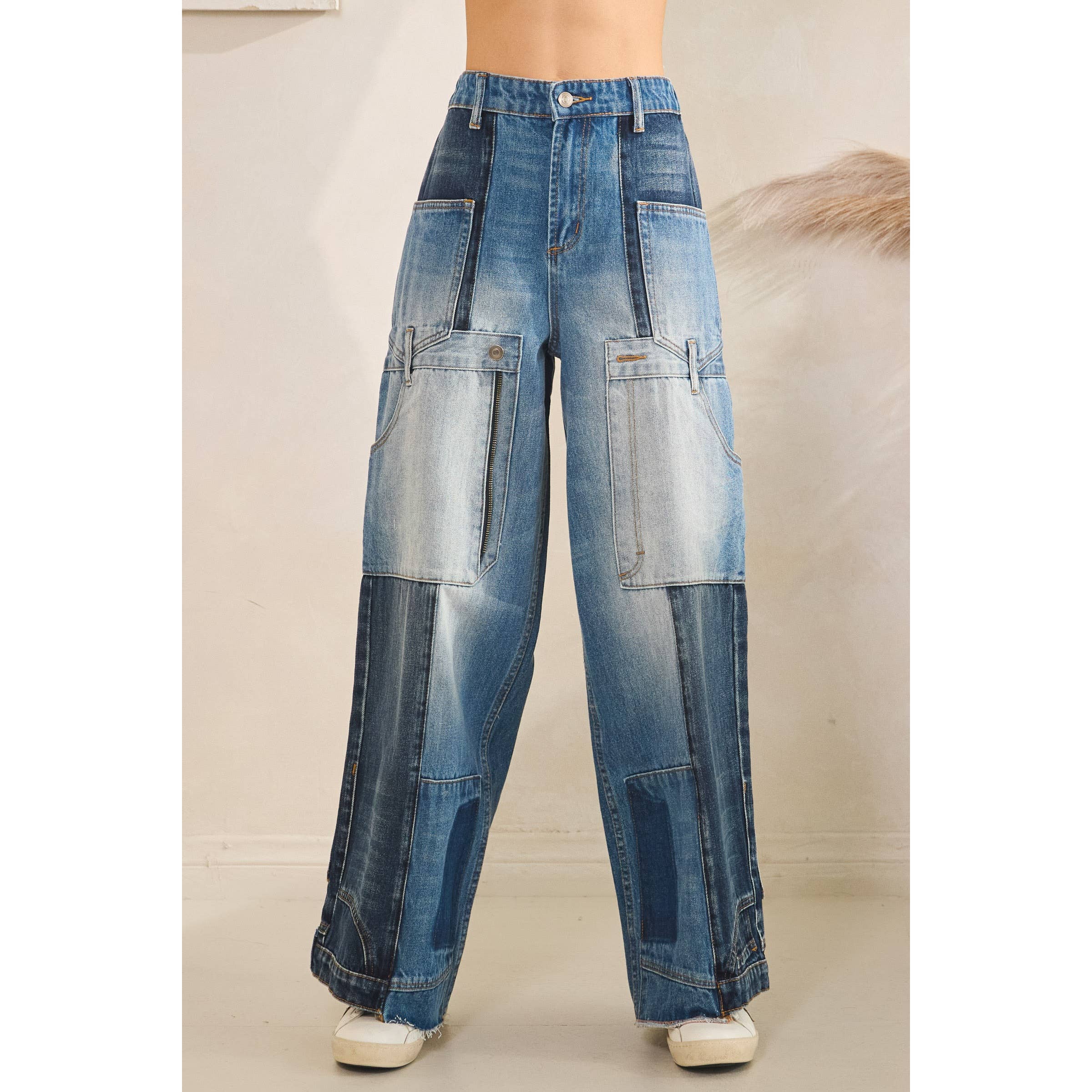 DENIM BLAU UMGEKEHRTER STIL DENIMHOSE für den Großhandel auf Faire7