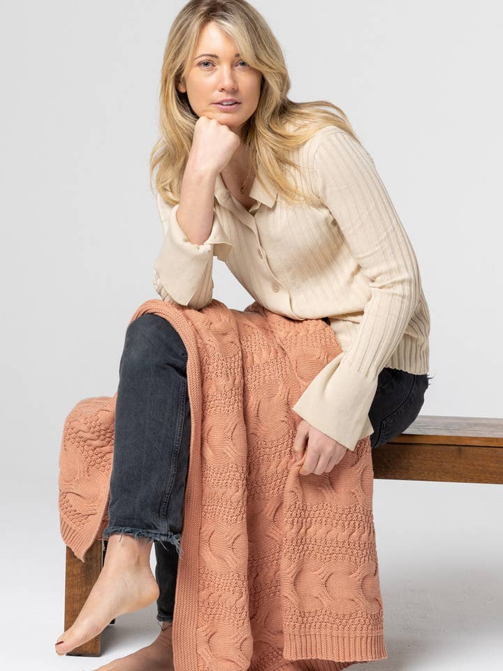 Cable Knit Throw for wholesale by Indus Design