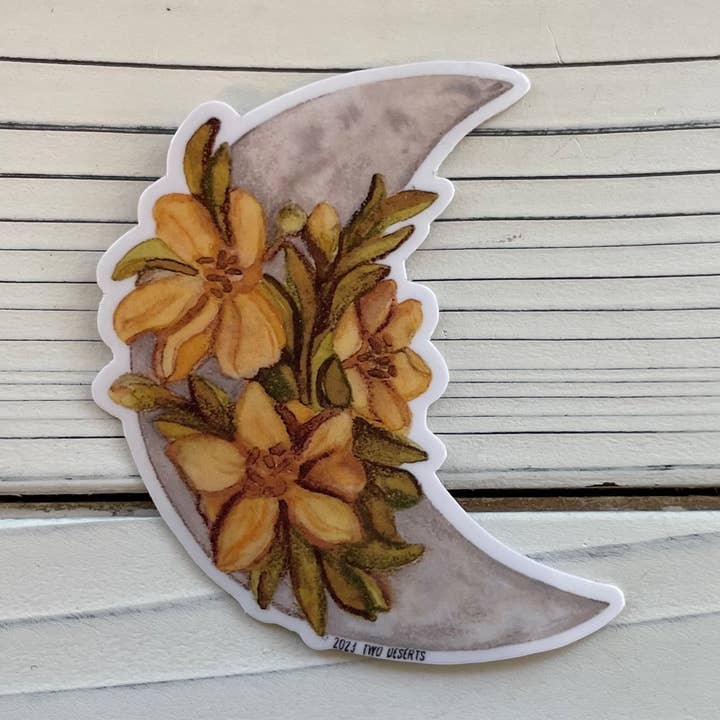 Creosoot Flower Moon vinylsticker voor wholesale door Two Deserts