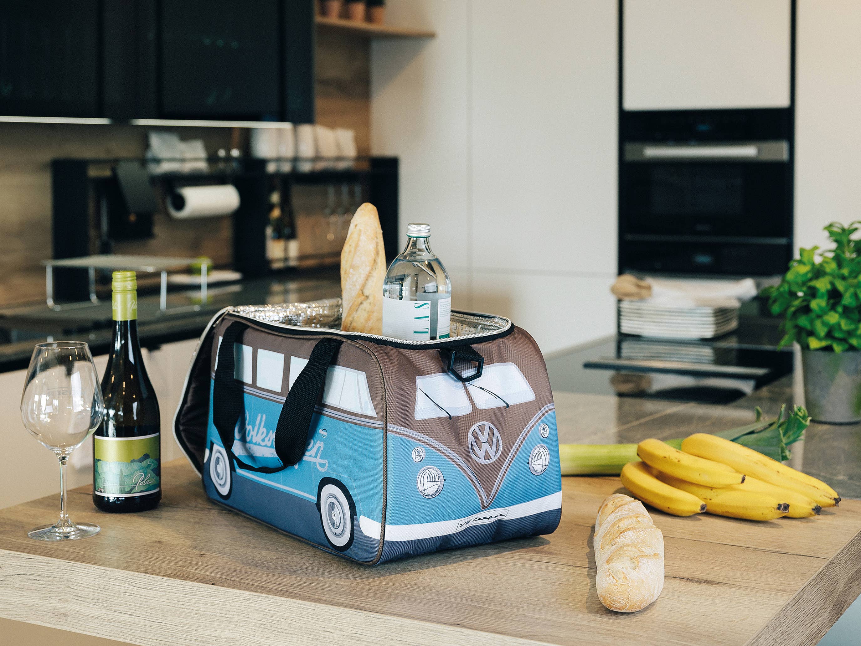 VW Collection by BRISA - Vente Glacière/sac isotherme - Sac isotherme léger VW T1 Bus de 25 l – Bleu pétrole/BN7