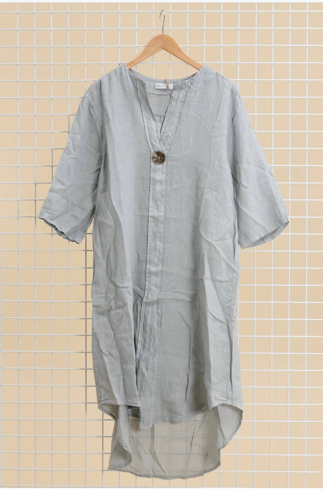 LÉA & LUC - Vente Robe – femme - Robes en 100% Lin avec un bouton REF. 554712