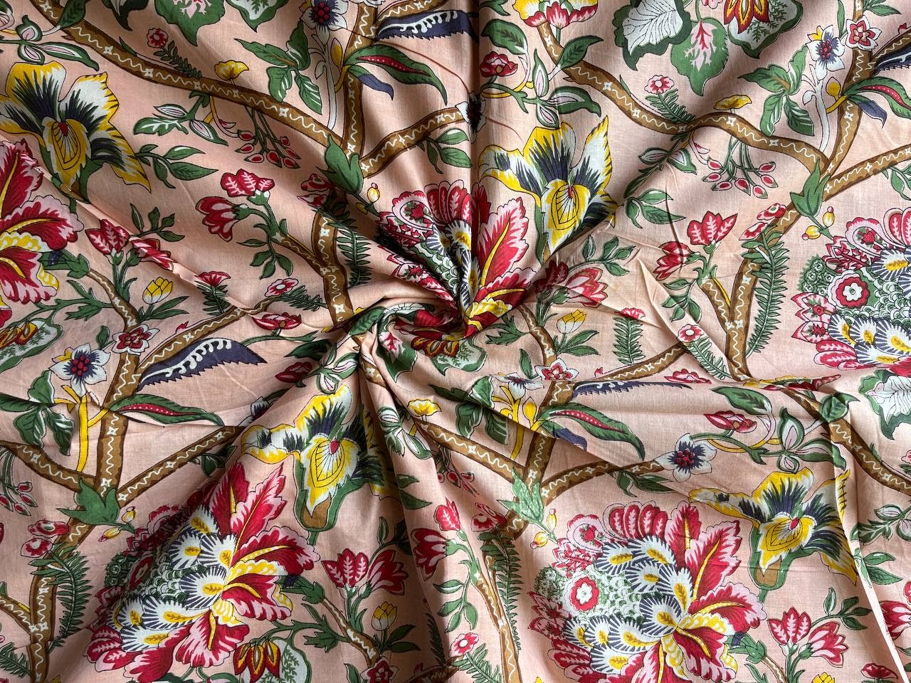 Bhawana Handicrafts – wholesale Tygfärg – Lyxig bomullstyg Blocktryckt tyg Bomull Handgjord 0