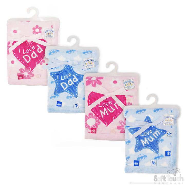 Babyfiltar: med ”Jag älskar mamma/pappa” - FBP76 för wholesale av Soft Touch