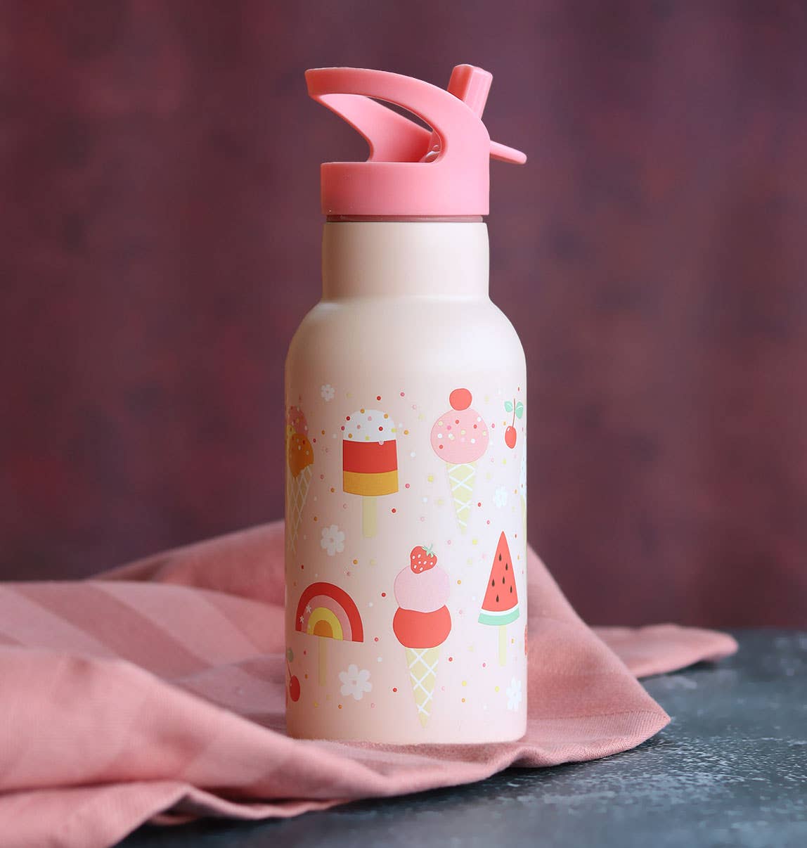A Little Lovely Company - Wholesale Water Bottle - Kids stainless steel drink/ water bottle: Ice-cream7