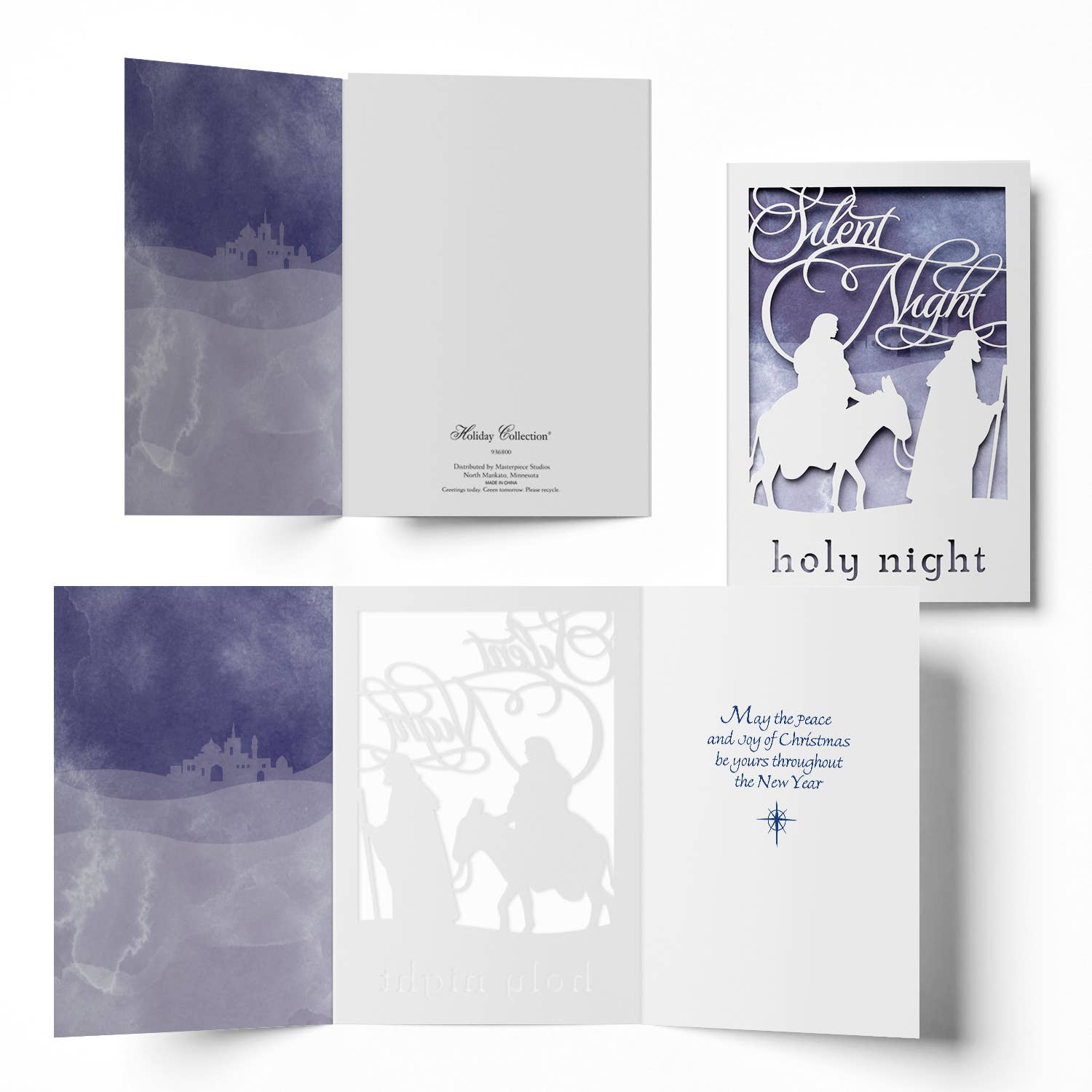 Masterpiece Studios - Vente Cartes de Noël - Ensemble de cartes de vacances silencieuses et sacrées découpées au laser2