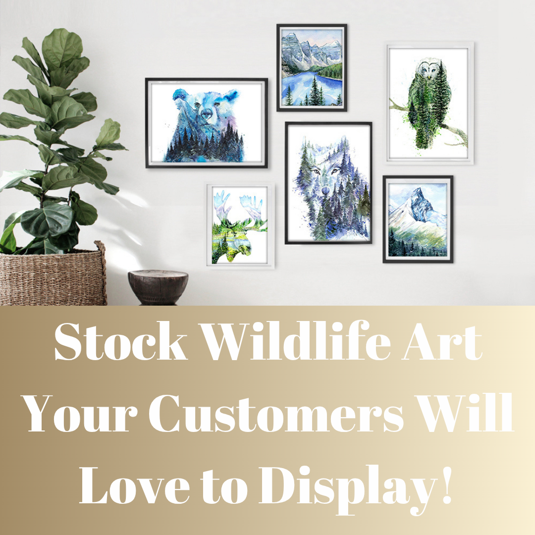 Elena Markelova Arts - Wholesale Everyday Greeting Card - Aurora Bear Northern Lights Night Sky Watercolor Art Card4