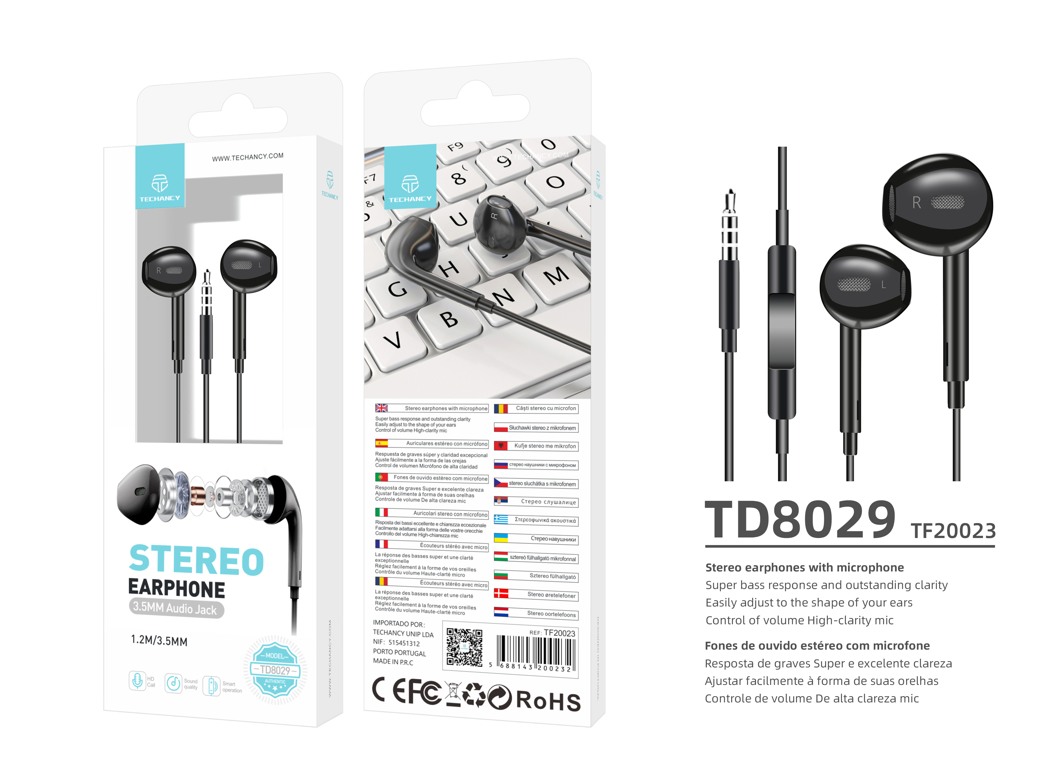 TECHANCY - Wholesale Headphones - TECHANCY In-ear headphones with cable and microphone1