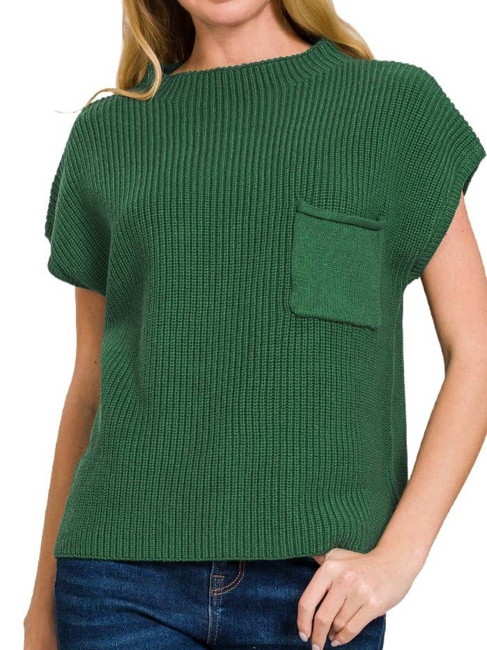 Pull à manches courtes avec col montant pour la vente par Vanilla Monkey