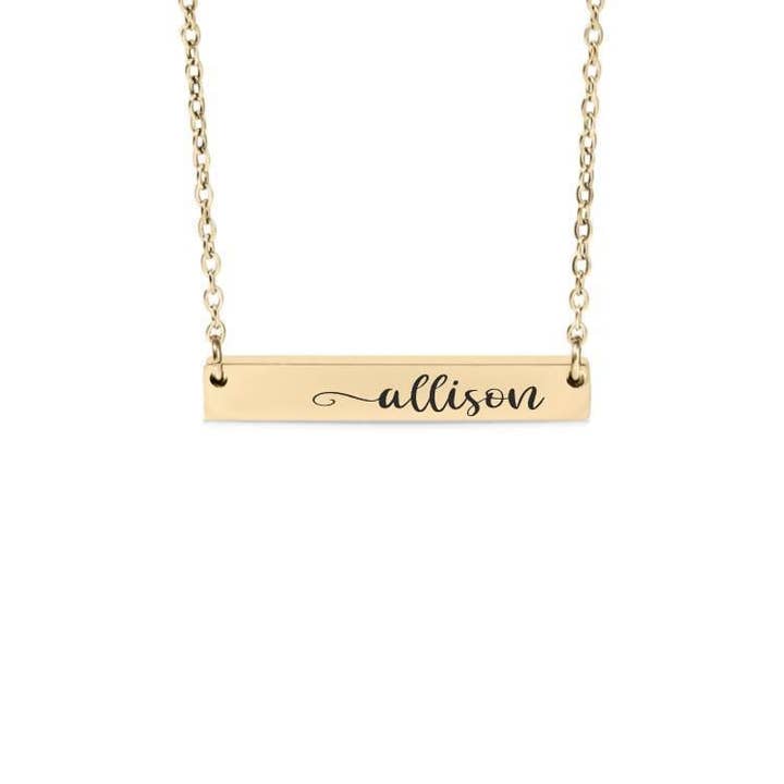 Custom Engraved Name Bar Necklace or Keychain for wholesale by North Star Rustics Too